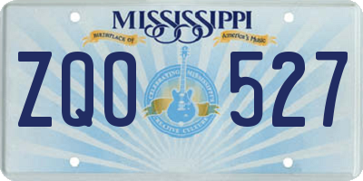 MS license plate ZQO527