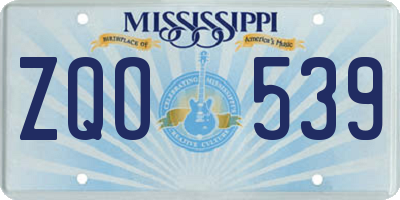 MS license plate ZQO539