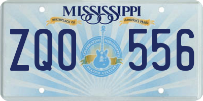 MS license plate ZQO556