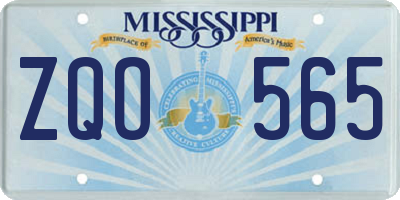 MS license plate ZQO565