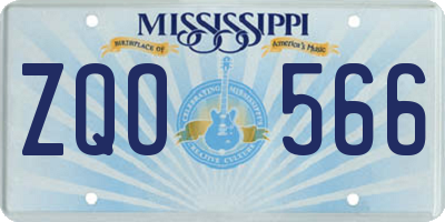 MS license plate ZQO566