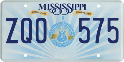 MS license plate ZQO575