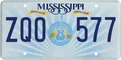 MS license plate ZQO577