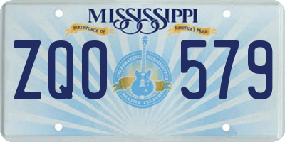 MS license plate ZQO579
