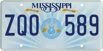 MS license plate ZQO589