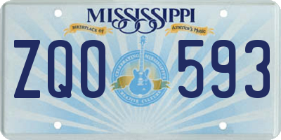 MS license plate ZQO593