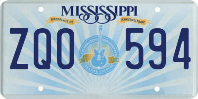 MS license plate ZQO594