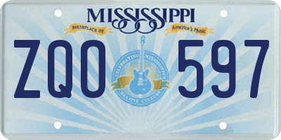 MS license plate ZQO597