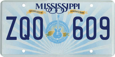 MS license plate ZQO609