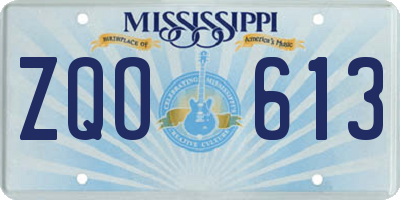 MS license plate ZQO613