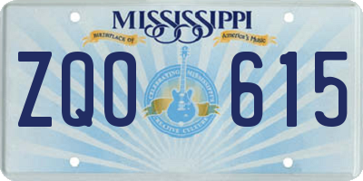 MS license plate ZQO615