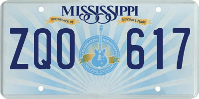 MS license plate ZQO617