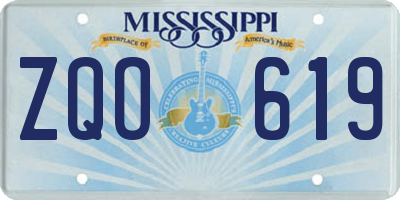 MS license plate ZQO619
