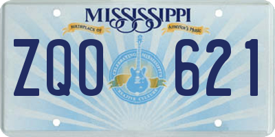 MS license plate ZQO621