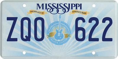 MS license plate ZQO622
