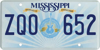 MS license plate ZQO652