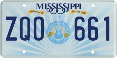 MS license plate ZQO661