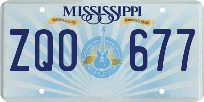 MS license plate ZQO677