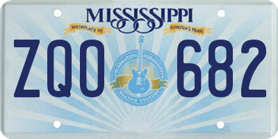 MS license plate ZQO682