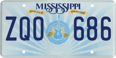 MS license plate ZQO686