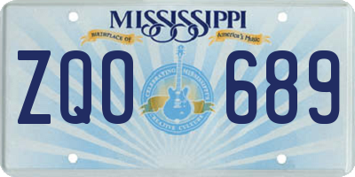 MS license plate ZQO689