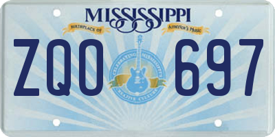MS license plate ZQO697