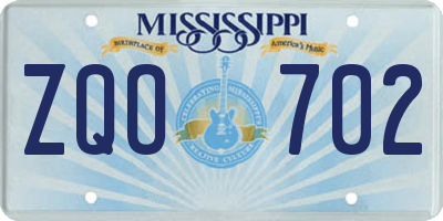 MS license plate ZQO702