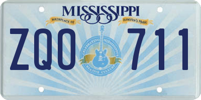 MS license plate ZQO711