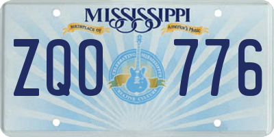 MS license plate ZQO776