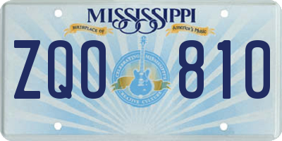 MS license plate ZQO810