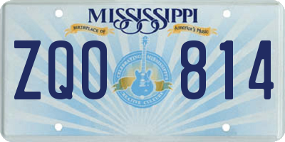 MS license plate ZQO814