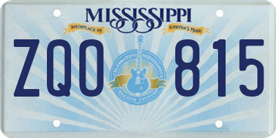 MS license plate ZQO815