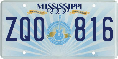 MS license plate ZQO816