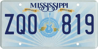 MS license plate ZQO819