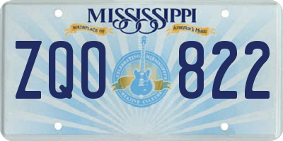 MS license plate ZQO822