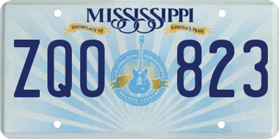 MS license plate ZQO823