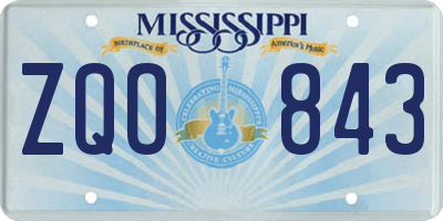 MS license plate ZQO843