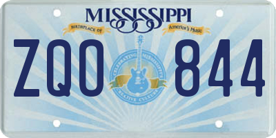 MS license plate ZQO844