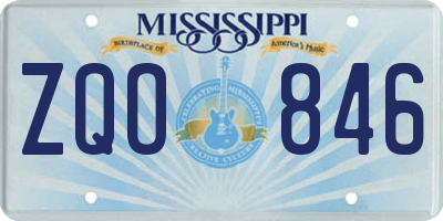 MS license plate ZQO846
