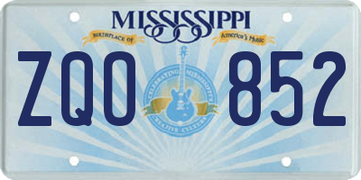 MS license plate ZQO852