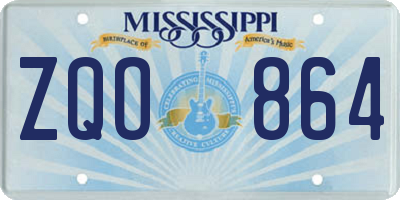 MS license plate ZQO864