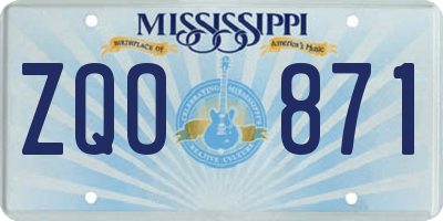 MS license plate ZQO871