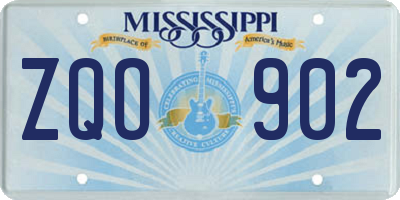 MS license plate ZQO902
