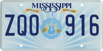MS license plate ZQO916