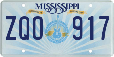 MS license plate ZQO917