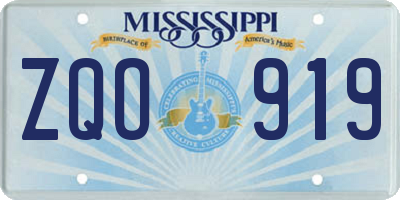 MS license plate ZQO919