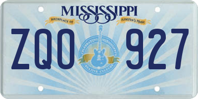 MS license plate ZQO927