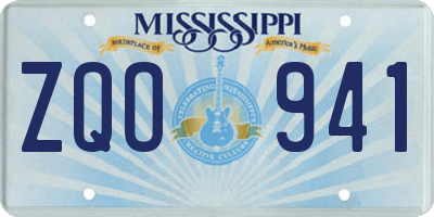 MS license plate ZQO941