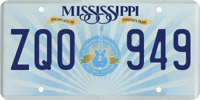 MS license plate ZQO949
