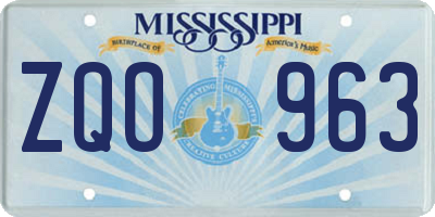 MS license plate ZQO963